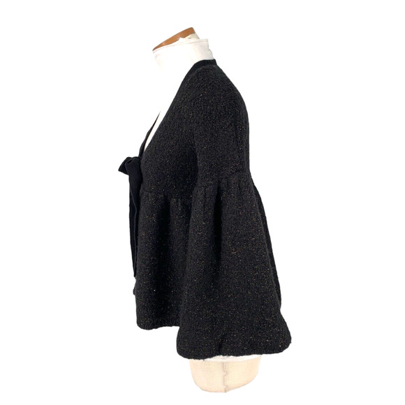 Victorias Secret Baby Doll Sweater Cardigan Bow Mettalic Boucle Knit Small - Picture 3 of 8